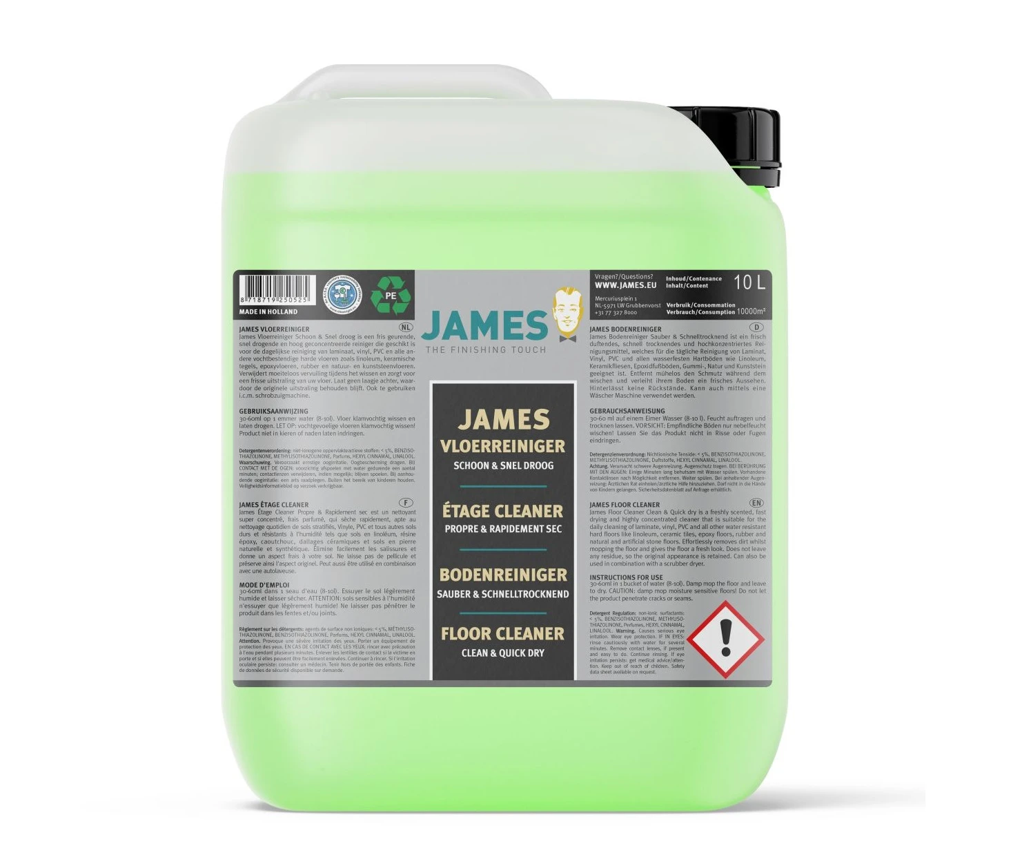 James Floor Cleaner Clean & Quick Dry 10 l: James Floor Cleaner Clean & Quick Dry 10 l